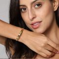 High-quality gold-plated valentine's day birthday jewelry gifts women bracelets & bangles stainless steel couple bracelet.