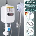 Electric Thankless Instant Hot Water Heater 3 Seconds Instant Heating 3500W Bathroom Faucet Tap Heating US Plug 110V.