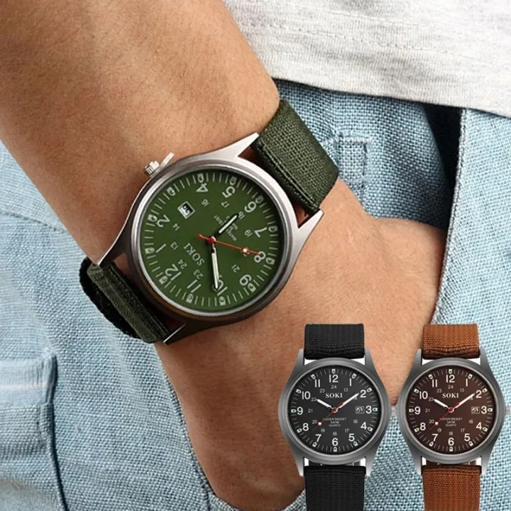 Fashion SOKI Brand High-quality Canvas Clothing Men's Watch Casual Fashion Gift Calendar Men's Watch