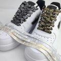 Gilding Flat Shoe Laces Cashew Flower Shoelaces for Sneakers Hand-painted Sports Casual Basketball Tennis Shoelace Shoestrings.