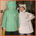 Frog Sweatshirt Men Women Over size Autistic Hoodies Harajuku Top Stitching Three-Dimensional Cute Frogs Pullover Pocket Anti Foam Hoodies Fried Street Couple Wear. 