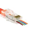 100 pcs Staggered EZ RJ45 Cat6 / Cat5e Pass Through Connector - 8P8C Gold Plated Passthrough.