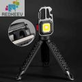 REDKEEV Pocket Keychain Flashlight Tripod Work Light Bracket for Outdoor Camping. 