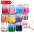 80 Pcs/Box I-type push pull interdental brush 0.6-1.5Mm Cleaning Between Teeth Oral Care Orthodontic I Shape Tooth Floss.