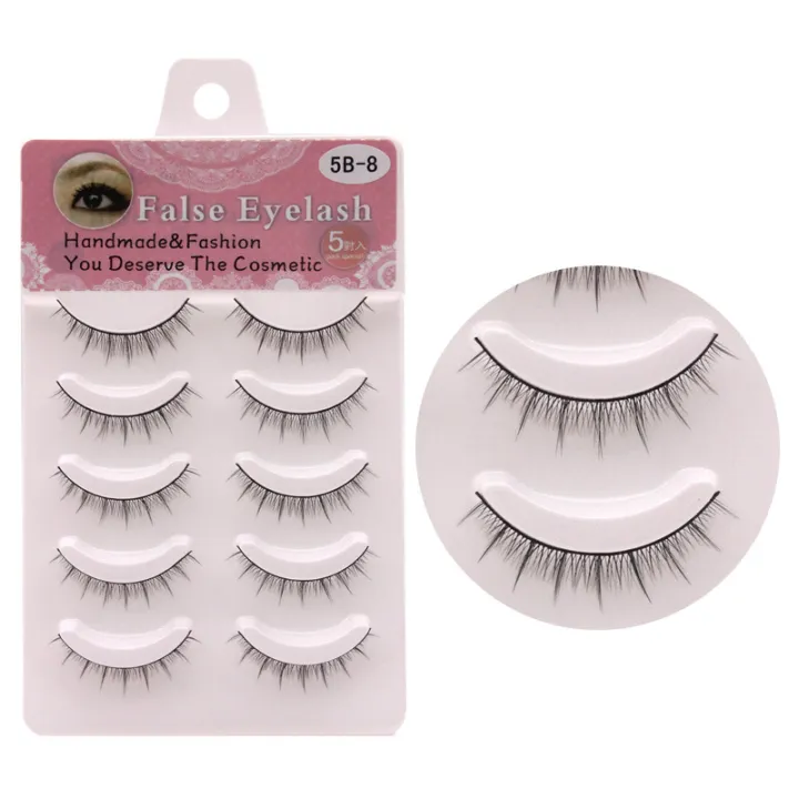 Meiliyue%20Japanese%20Style%205%20Matching%20False%20Eyelashes%20Sharpening%20Process%20Natural%20Simulation%20Cross%20Short%20Handmade%20Eyelash%20-%20Image%202