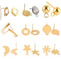 20pcs/lot Stainless Steel Geometric Earring Stud Earring Hooks Posts Connector Fitting for DIY Jewelry Earrings Making Supplies. 