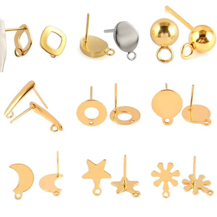 20pcs/lot%20Stainless%20Steel%20Geometric%20Earring%20Stud%20Earring%20Hooks%20Posts%20Connector%20Fitting%20for%20DIY%20Jewelry%20Earrings%20Making%20Supplies%20-%20Image%203