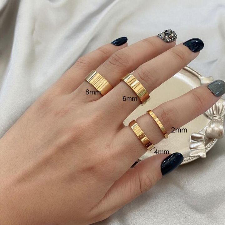 2mm%204mm%206mm%208mm%20Stainless%20Steel%20Wedding%20Ring%20for%20Women%20Flat%20Finger%20Rings%20Fashion%20Bijoux%20Femme%20Engagement%20Jewelry%20-%20Image%203