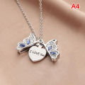 I Love You Heart Luckly Butterfly Clavicle Chain/ Girl Stainless Steel Pendant Necklaces/ Senior Heart Necklace Jewelry MIO Super Store. 