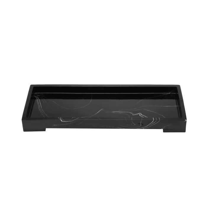 Vanity Tray Black Bathroom Vanity Countertops Toilet Tank Storage Tray, New Home Marble Stone Vanity Tray, Organizer Tray for Closets,Dressers,Watch,Keys,Perfume,Plant,Towel