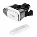 VR BOX 2.0 Virtual Reality 3D Glasses With Wireless Remote Controller for Smartphones - White and Black.