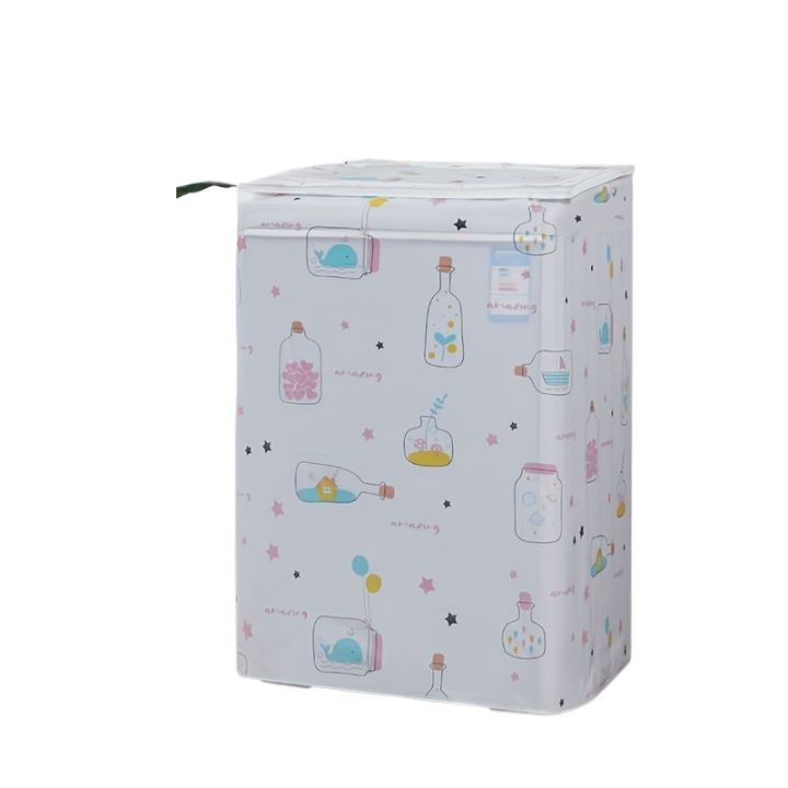 1pc%20Waterproof%20Washing%20Machine%20Cover,%20Top%20Loading%20Washing%20Machine%20Cover,%20Arranged%20Roller%20Laundry%20Dustproof%20Protector%20-%20Image%204