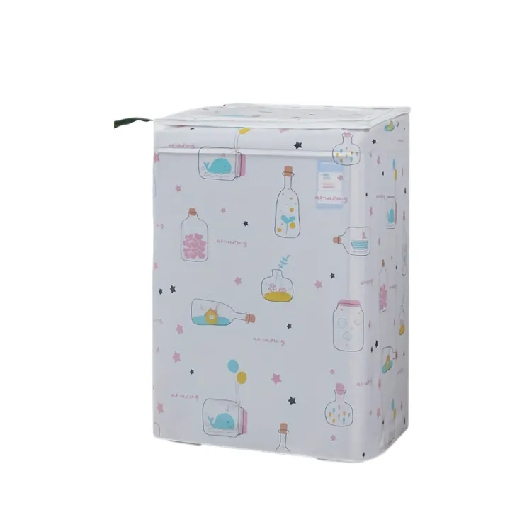 1pc%20Waterproof%20Washing%20Machine%20Cover,%20Top%20Loading%20Washing%20Machine%20Cover,%20Arranged%20Roller%20Laundry%20Dustproof%20Protector%20-%20Image%204