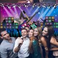 1 Pcs Karaoke Party Decorations Supplies Fabric Rock Star Vacation Party Backdrop Banner for Party.