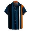 Hawaiian Men's Colourful Striped Social Camisa Short Sleeve Shirts For Men Casual Top Oversized Tee Clothing Fashion Y2k Hot.