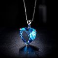 A Vintage Blue Sapphire Heart Pendant Necklace.