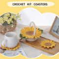 Crochet Coaster Kit With Knitting Yarn Thread Needles Hooks. 