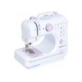 CGSM-505 Mini Sewing Machine 12 Stitch Multifunctional Portable Sewing Machine with Foot Pedal LED Light Dual Power Adapter & Battery for Home Tailoring DIY Craft.