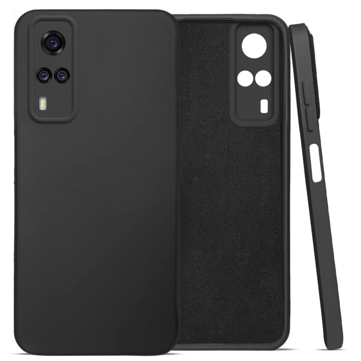 Vivo Y51 2020 Silicone Matte Flexible Soft Phone Case - Black - Phone Back Cover