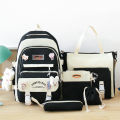 New School Bag Female High School Students High School Students High School Students Large Capacity Backpack Five-Piece Set Backpack for Elementary School Students Third to Sixth Grade. 
