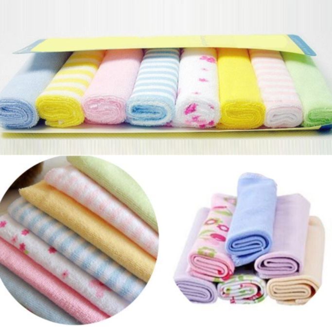 Soft Cotton Baby Towels set 8 pcs,  Baby Cleaning Small Towel