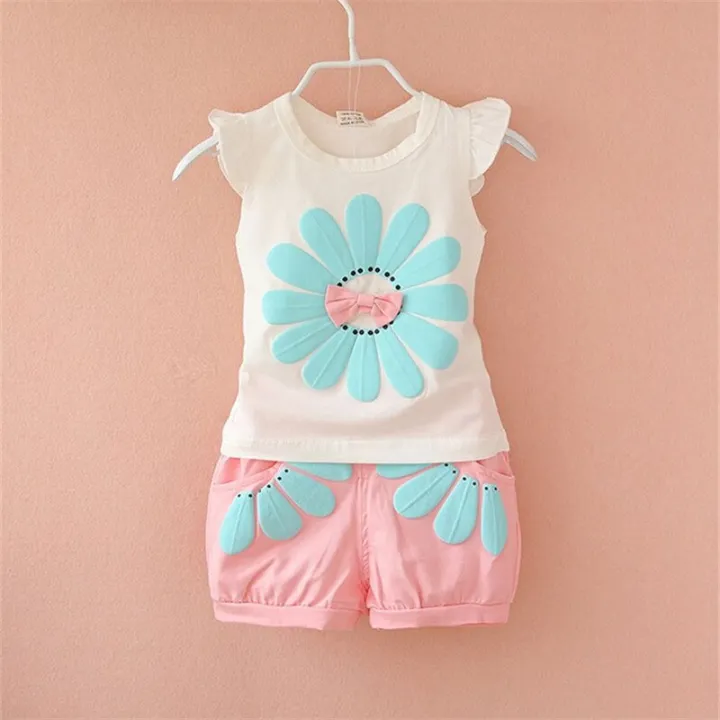 Summer%20Cute%20Cartoon%202PCS%20Kids%20Baby%20Girls%20Floral%20T-shirt%20Top%20Shorts%20Pants%20Set%20Clothes%20Girls%20Clothing%20Sets%20-%20Image%202