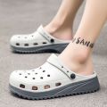 Summer New Coros Shoes Men's Big Toe Slippers Thick Bottom Leisure Pump Sandals Bird's Nest Non-Slip Sandals. 