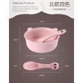 Kids Wheat Straw Bowl Children Cartoon Tableware Set Baby Dinner Plate Baby Training Bowl Spoon Fork for KidsWheat Straw Tableware Set, Wheat Straw Cartoon, Panda Bowl Spoon, Children's Scalding and Falling Proof Microwave Oven Available. 