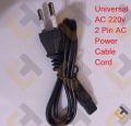 Trimmer Cable Universal AC 220v 2 Pin 2 Feet Length AC Power Cables Cord Trimmer Chargers Cables.