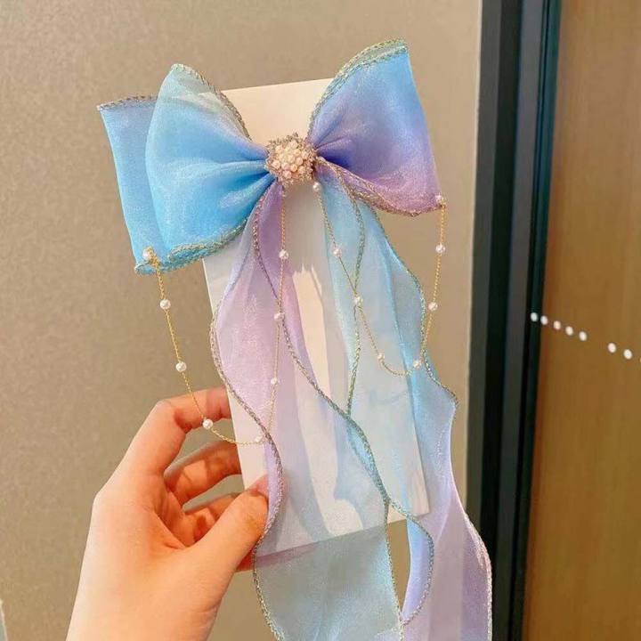ribbon%20hair%20tie%20hair%20clip%20ribbon%20korean%20style%20Sweet%20Girls%20Kids%20Bow%20Ribbon%20Princess%20Pearl%20Chains%20Blue%20Yellow%20Pink%20Hair%20Accessories%20Bow%20Hair%20Clips%20Korean%20Style%20Kids%20Hairpins%20Ribbon%20Bow%20Hairpins%20-%20Image%202