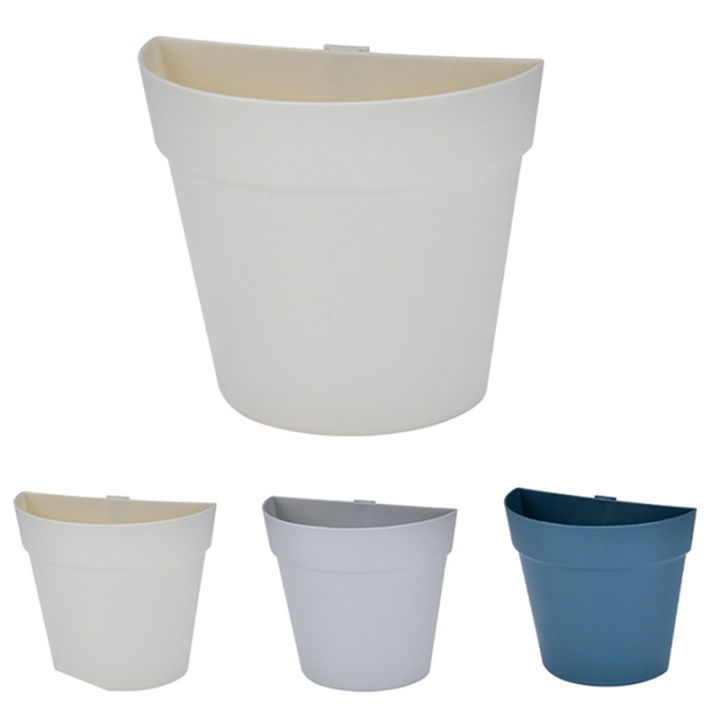 Wall Mounted Plastic Potted Plant Flowerpot Creative Wall Hanging Planter Semi Circular Small Flower Pot Wall Decoration Cologo