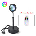 Sunset Lamp Projector Tuya RGB Sunlight Lamp Night Light with Remote LED Atmosphere Rainbow Light Romantic Room Wall Decoration.
