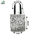 Trendy Top Handle Love Design White Color Tote Canvas Bag Shopping Bag / College / University Bag, Tote Bag, Canvas Bag with Zipper and Free Pouch, pencil bag, cosmetic bag.