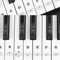 Piano Stickers Music Sheet Keyboard PVC Black + White Numbers Notes for Children Beginners. 