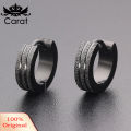 Fashion Uni Stainless Steel Frosted Flat Circle Huggie Earrings Party Jewelry. 