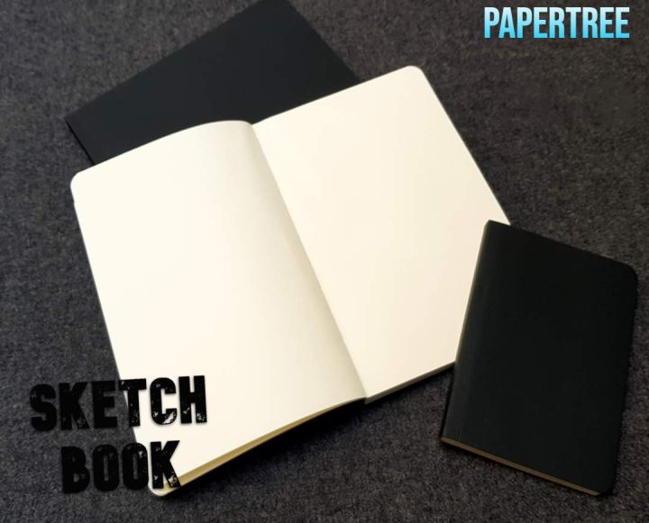 PAPERTREE Sketch Book A5 Size Handy sketch note Book - BLACK COVER