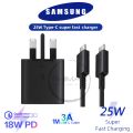 Samsung 25W Travel Adapter 3pin  with USB Type-C To Type-C Cable. 