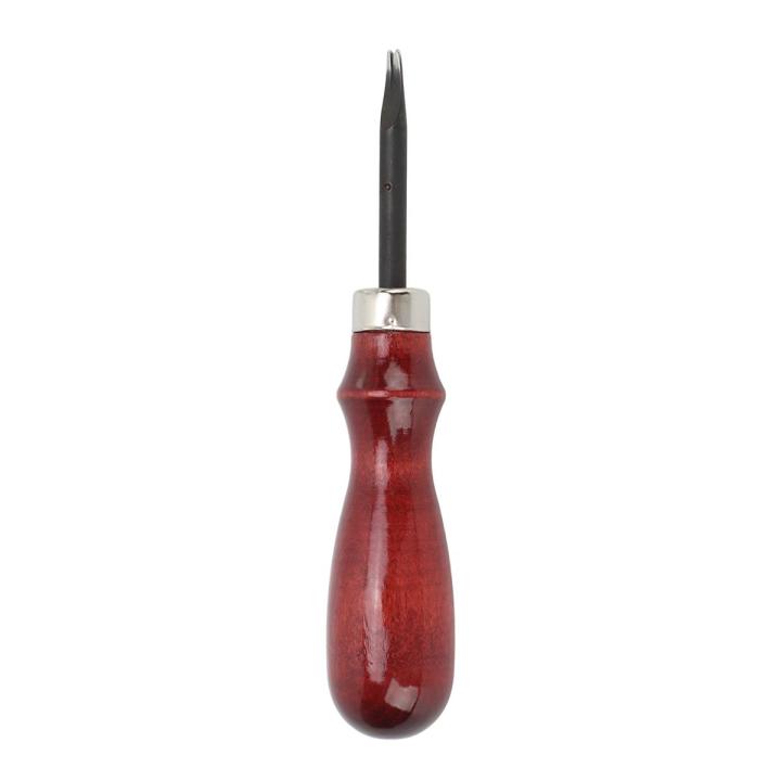 Leather Edge Beveler Portable 1.2mm Steel Curved Wooden Handle Edger Hand Made DIY Craft Tool