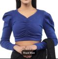 Cotton Slim Fit Crop Top short body full Sleeves blouses for Women and girls. 