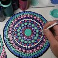 8 Pcs 15cm Black Mandala Kraft Paper Round Cardboard for Painting DIY Cardboards for Artist Painter.