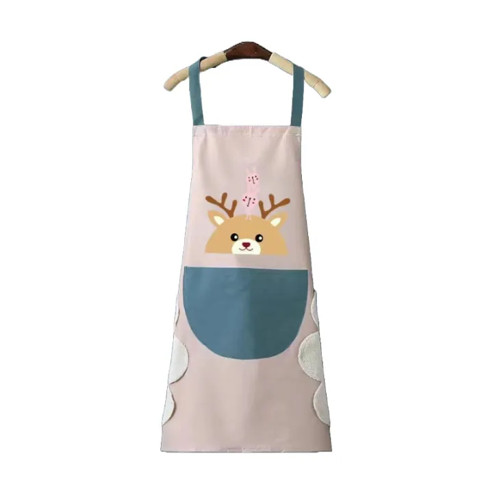 Dear%20head%20printed%20waterproof%20kitchen%20apron%20with%20hand%20wiping%20towel%20and%20big%20pocket%20for%20kitchen%20gardening%20painting%20etc%20or%20shop%20-%20Image%203