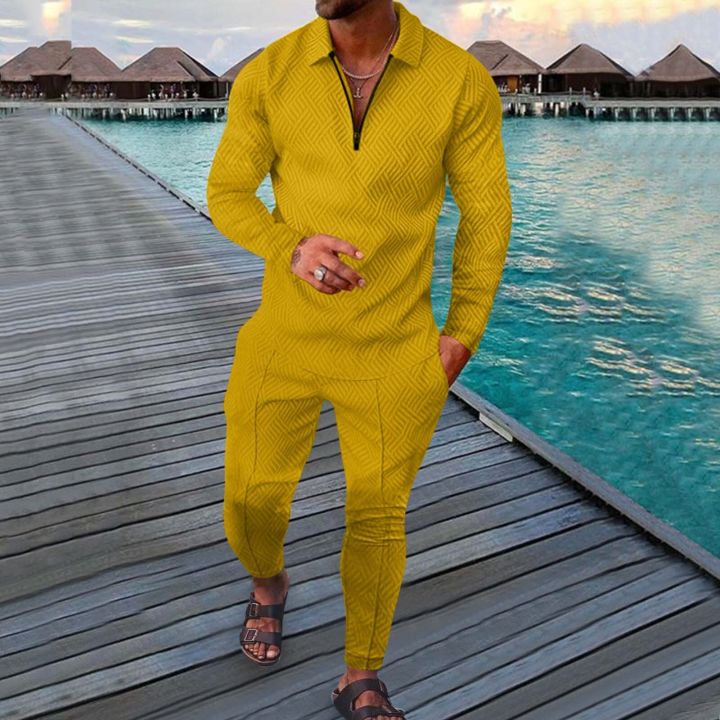 Men's%20Polo%20Suit%20Fashion%20Men%20Casual%20Set%20Autumn%20Solid%20Color%20V-neck%20Zipper%20Long%20Sleeve%20POLO%20Shirt+Pockets%20Pants%20Two%20Pieces%20Set%20Men%20-%20Image%204