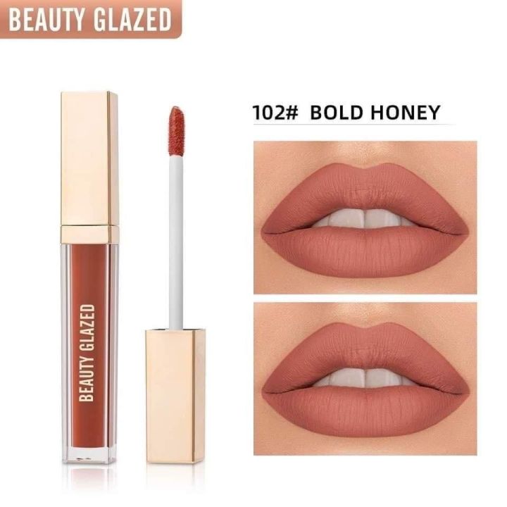 BEAUTY GLAZED True Matte Liquid Lipstick--#102 - Bold Honey