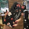 Dirt-resistant Flower Phone Case For OnePlus 11/1+11 Wristband Anti-knock Back Cover Shockproof Lanyard Protective Ring.