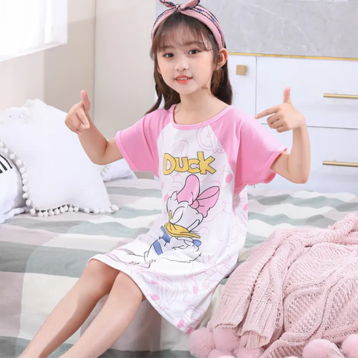 DSstyles%20Girls%20Nightgown%20Cartoon%20Cute%20Nightdress%20Summer%20Short%20Sleeves%20Sleepwear%20For%203-10%20Years%20Kids%20-%20Image%202