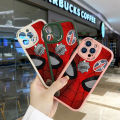 Jizetin for Realme C33 Back Cover Spider Man Lambskin Texture PU Leather Back For Girls Boys Soft Phone Case.