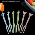 1 Box Fruit Fork Cute Set Of Plastic Disposable Fruit Stick Home Eat Cake Vegetable Salad Small Fork - Cute Set Of Plastic Disposable Fruit Forks. 