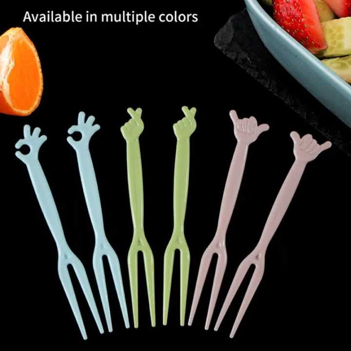 Pristine%20-%201%20pack%20Fruit%20fork%20cute%20set%20of%20plastic%20disposable%20fruit%20stick%20home%20eat%20cake%20vegetable%20salad%20small%20fork%20-%20Perfect%20Condition%20-%20Image%203
