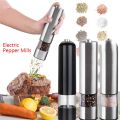 Electric Grinder Salt Black Pepper Mills Automatic Grinding Machine Adjustable Coarseness-A.