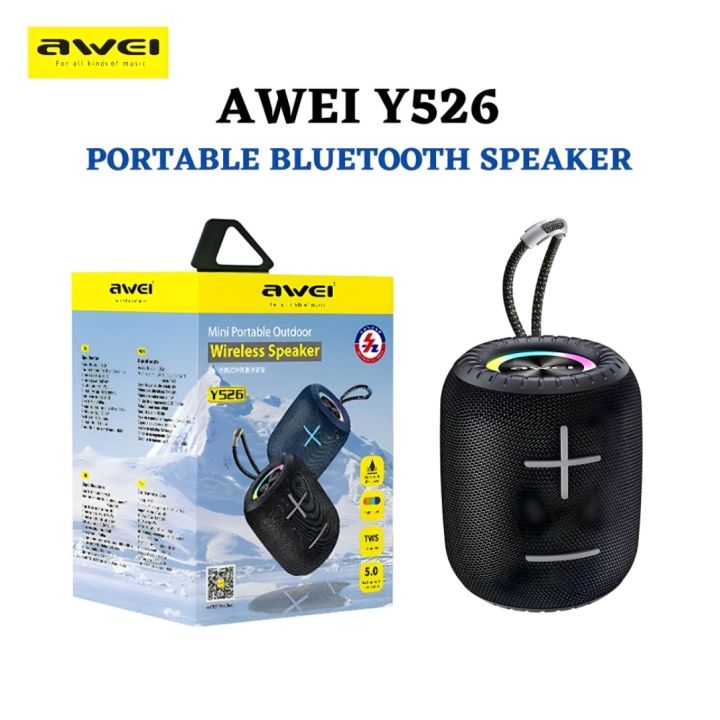 Awei Y526 Bluetooth IPX4 Waterproof Portable Outdoor Wireless Speaker  With Magic Lights